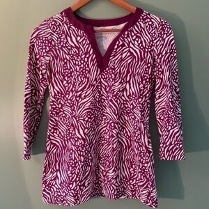 Charter Club 3/4 sleeve purple and white t…